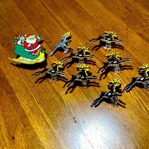 Santa and reindeer light covers